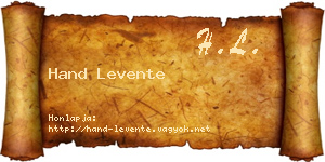 Hand Levente névjegykártya