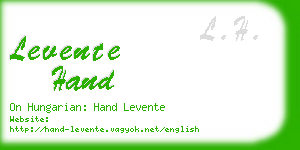 levente hand business card